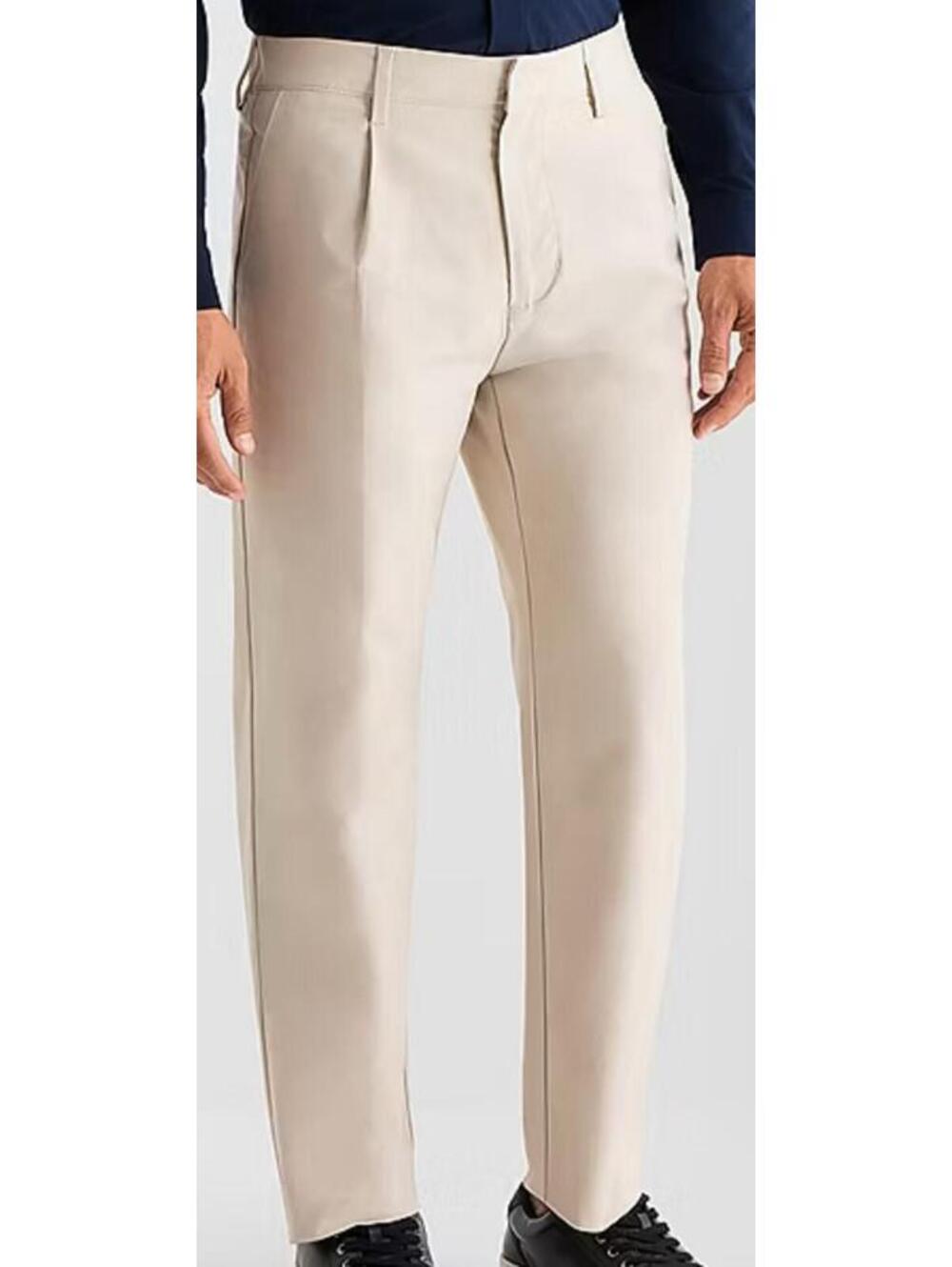 Stylist men’s extra-large cream colored 40 x 32 regular elastic fit pleated pant